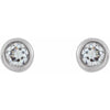 Micro Bezel-Set Natural Diamond Stud Earrings in 14K White Gold 1.5 MM Pair or Single 