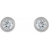 Micro Bezel-Set Natural Diamond Stud Earrings in 14K White Gold 1.75 MM Pair or Single 