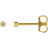 Micro Bezel-Set Natural Diamond Stud Earrings in 14K Yellow Gold 1.25 MM Pair or Single 