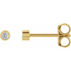 Micro Bezel-Set Natural Diamond Stud Earrings in 14K Yellow Gold 1.75 MM Pair or Single 