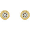 Micro Bezel-Set Natural Diamond Stud Earrings in 14K Yellow Gold 1.25 MM Pair or Single 
