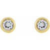 Micro Bezel-Set Natural Diamond Stud Earrings in 14K Yellow Gold 1.5 MM Pair or Single 