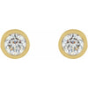 Micro Bezel-Set Natural Diamond Stud Earrings in 14K Yellow Gold 2.25 MM Pair or Single 