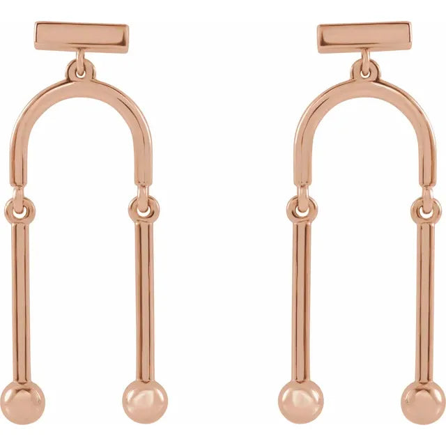 Mobile Dangle Drop Earrings in 14K Rose Gold