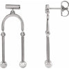 Mobile Dangle Drop Earrings in 14K White Gold, Platinum or Sterling Silver