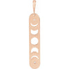 Moon Phase Natural Diamond Bar Pendant in Solid 14K Rose Gold