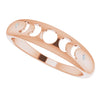 Moon Phase Natural Diamond Ring in Solid 14K Rose Gold 