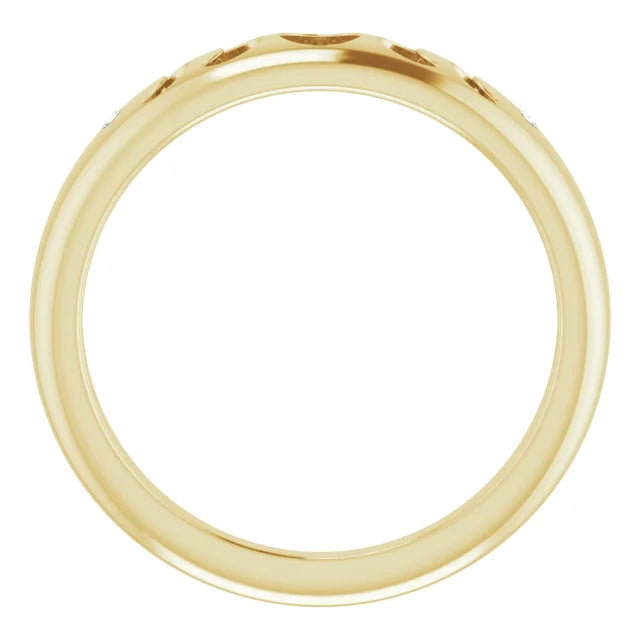 Moon Phase Natural Diamond Ring in Solid 14K Yellow Gold 