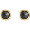 Natural Black Rose-Cut Diamond Half CTW Stud Earrings in 14K yellow Gold
