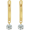 Floating Natural Diamond 1/3 CTW Hoop Earrings 14K Yellow Gold 