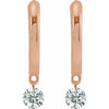 Floating Natural Diamond 1/3 CTW Hoop Earrings 14K Rose Gold 