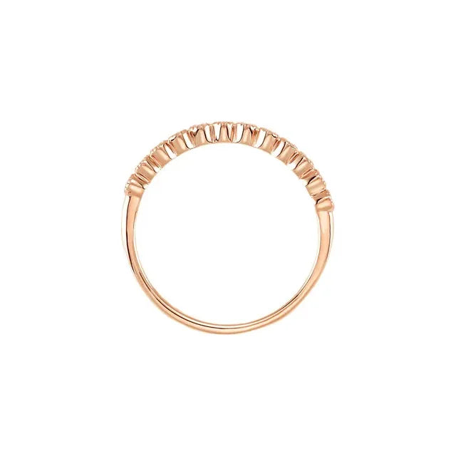 Wear Everyday™ Diamond Anniversary Band Stacking Ring in 14K Rose Gold Side View