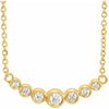 Seven Graduated Bezel-Set Natural Diamond Adjustable Necklace in 14K Yellow Gold