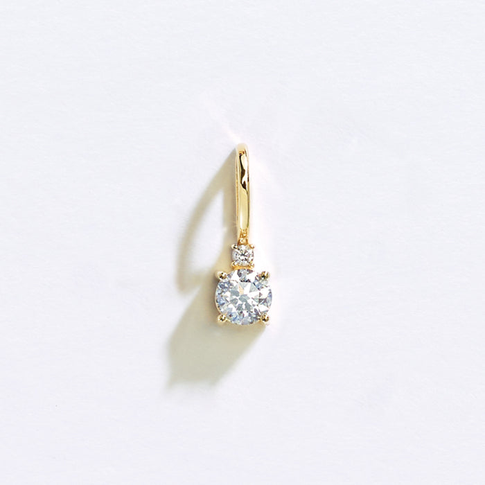 April Birthstone Diamond Charm Pendant in 14K Yellow Gold 