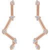 Constellation Natural Diamond Bar Earring Climbers in 14K Rose Gold