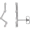 Constellation Natural Diamond Bar Earring Climbers in 14K White Gold