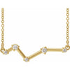 Constellation Bar Natural Diamond Necklace in 14K Yellow Gold