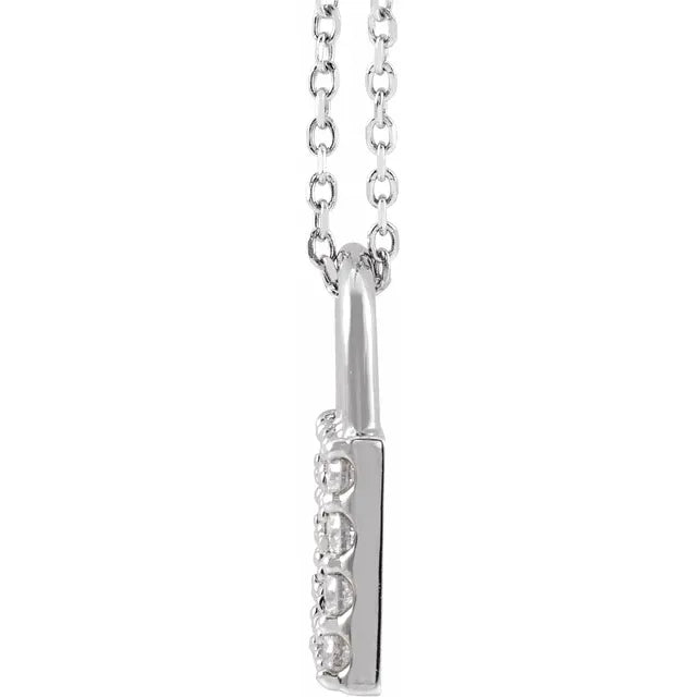 Lock Pendant 1/2 CTW Natural Diamond Adjustable Necklace in 14K White Gold