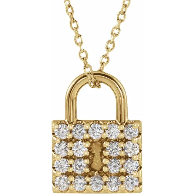 14k Yellow Gold Engravable Heart Lock Pendant #106154 - Seattle Bellevue |  Joseph Jewelry