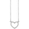 .08 CTW Natural Diamond Heart Pendant 16" Necklace in 14K White Gold