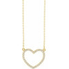 1/5 CTW Natural Diamond Heart Pendant 16" Necklace in 14K Yellow Gold