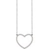 1/4 CTW Natural Diamond Heart Pendant 16" Necklace in 14K White Gold