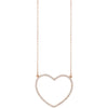 3/8 CTW Natural Diamond Heart Pendant 16" Necklace in 14K Rose Gold