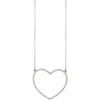 3/8 CTW Natural Diamond Heart Pendant 16" Necklace in 14K White Gold