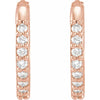 Wear Everyday™ Natural Diamond 1/8 CTW 12.5 MM Hoop Hinged Earrings in 14K Rose Gold