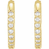 Wear Everyday™ Natural Diamond 1/8 CTW 12.5 MM Hoop Hinged Earrings in 14K Yellow Gold