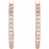 Wear Everyday™ Natural Diamond 1/5 CTW 18 MM Hoop Hinged Earrings in 14K Rose Gold