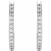 Wear Everyday™ Natural Diamond 1/5 CTW 18 MM Hoop Hinged Earrings in 14K White Gold