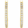 Wear Everyday™ Natural Diamond 1/5 CTW 18 MM Hoop Hinged Earrings in 14K Yellow Gold