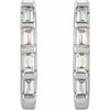 Hinged Huggie Hoop Earrings Natural Diamonds in 14K White Gold
