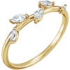 Natural Diamond Leaf Ring 1/4 CTW in 14K Yellow Gold
