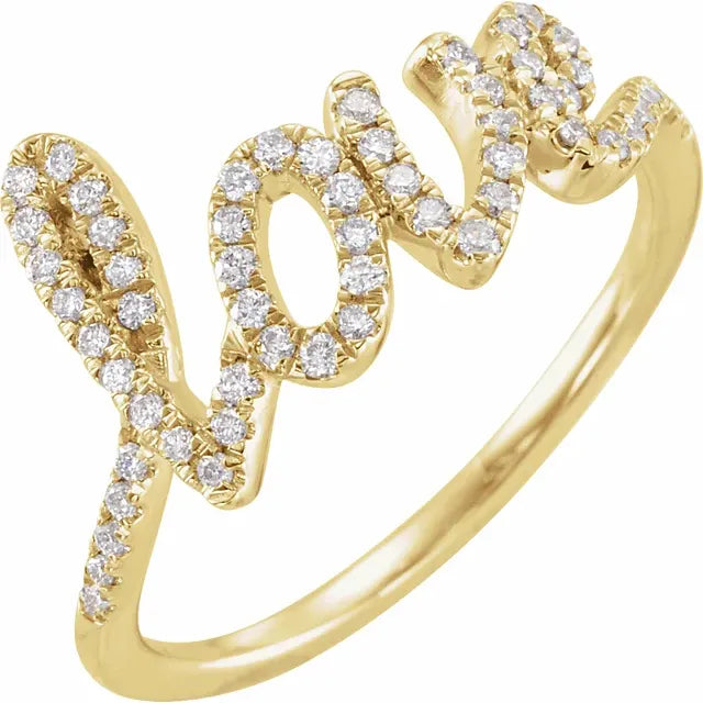 Diamond love 2025 script ring
