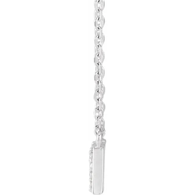 Natural Diamond Mama Necklace in 14K White Gold