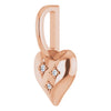 Puffed Heart Natural Diamond Charm Pendant in 14K Rose Gold