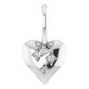 Puffed Heart Natural Diamond Charm Pendant in 14K White Gold or Sterling Silver