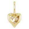 Puffed Heart Natural Diamond Charm Pendant in 14K Yellow Gold
