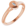 Natural Diamond Wear Everyday™ Signet Ring in 14K Rose Gold