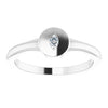 Natural Diamond Wear Everyday™ Signet Ring in 14K White Gold or Sterling Silver