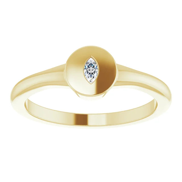 Natural Diamond Wear Everyday™ Signet Ring in 14K Yellow Gold