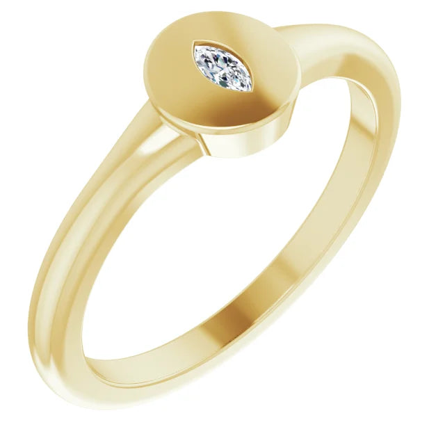 Natural Diamond Wear Everyday™ Signet Ring in 14K Yellow Gold 