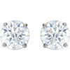 Natural Diamond Stud Earrings Four Prong One and One Half CTW 14K White Gold 
