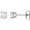 Natural Diamond Stud Earrings Four Prong One CTW 14K White Gold 
