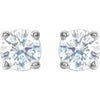 Natural Diamond Stud Earrings Four Prong One Third CTW 14K White Gold 