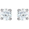 Natural Diamond Stud Earrings Four Prong One Quarter CTW 14K White Gold 