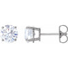 Natural Diamond Stud Earrings Four Prong Two CTW 14K White Gold 