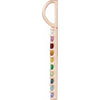 Vertical Natural Multi-Gemstone Bar Rainbow Pendant Charm 14K Rose Gold